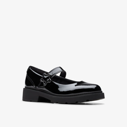 Clarks Eris Jane Youth Black Patent