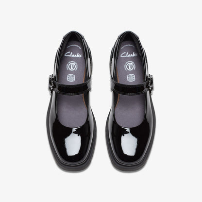 Clarks Eris Jane Youth Black Patent