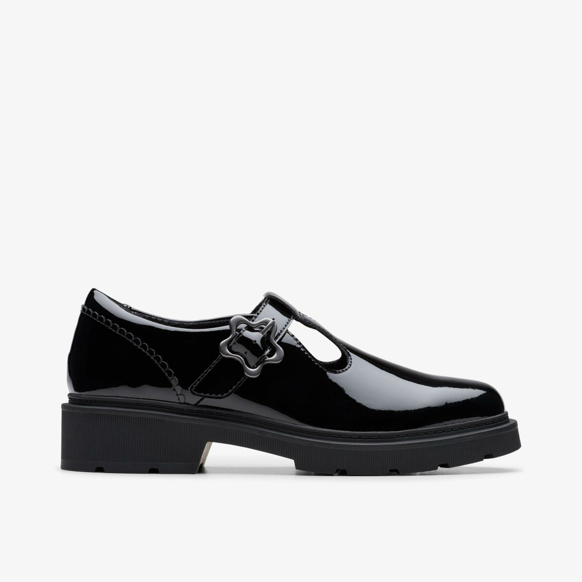 Clarks Eris Hope Youth Black Patent