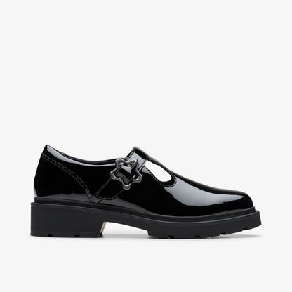 Clarks Eris Hope Youth Black Patent