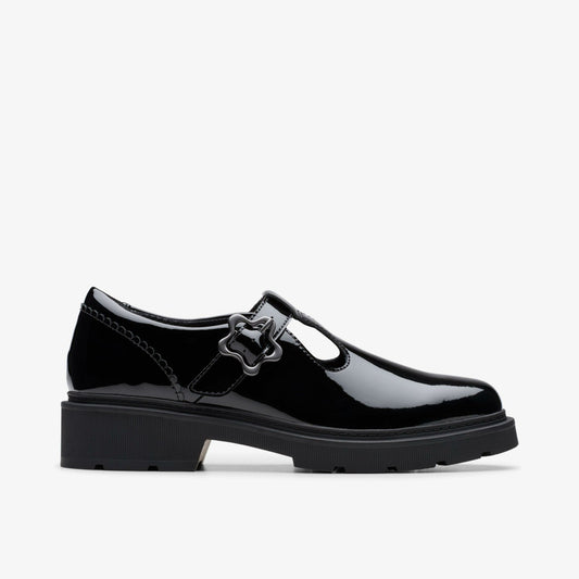 Clarks Eris Hope Youth Black Patent