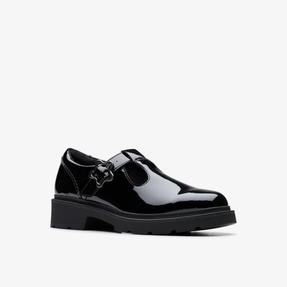 Clarks Eris Hope Youth Black Patent