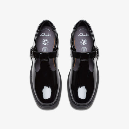 Clarks Eris Hope Youth Black Patent