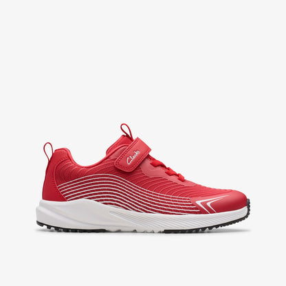 Clarks Deyes Dash Kid Red Synthetic