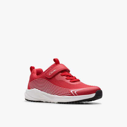 Clarks Deyes Dash Kid Red Synthetic