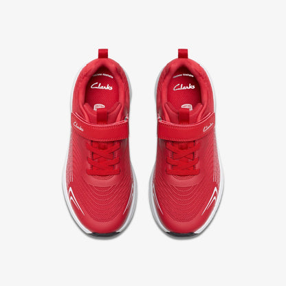 Clarks Deyes Dash Kid Red Synthetic
