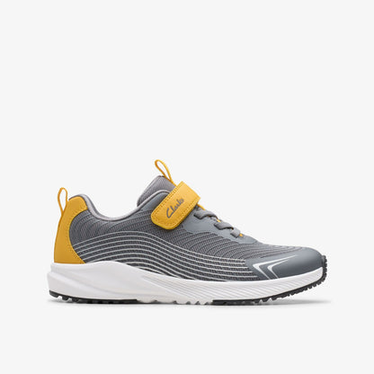 Clarks Deyes Dash Kid Grey Synthetic