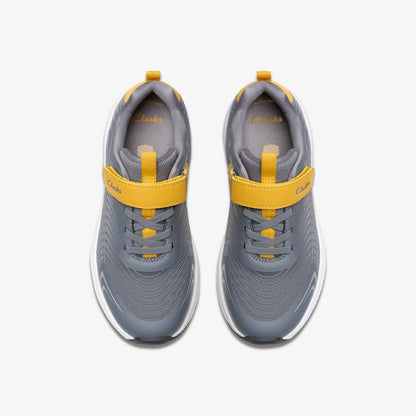 Clarks Deyes Dash Kid Grey Synthetic