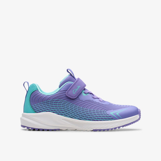 Clarks Deyes Dash Kids Purple Synthetic