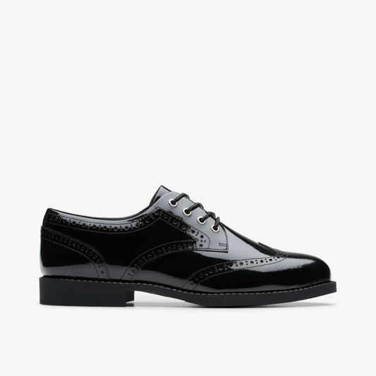 Clarks Tapa Pure Youth Black Patent