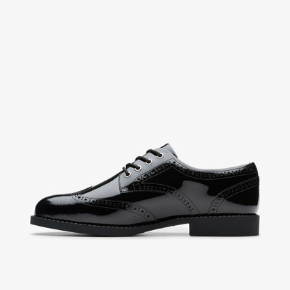 Clarks Tapa Pure Youth Black Patent