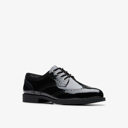 Clarks Tapa Pure Youth Black Patent
