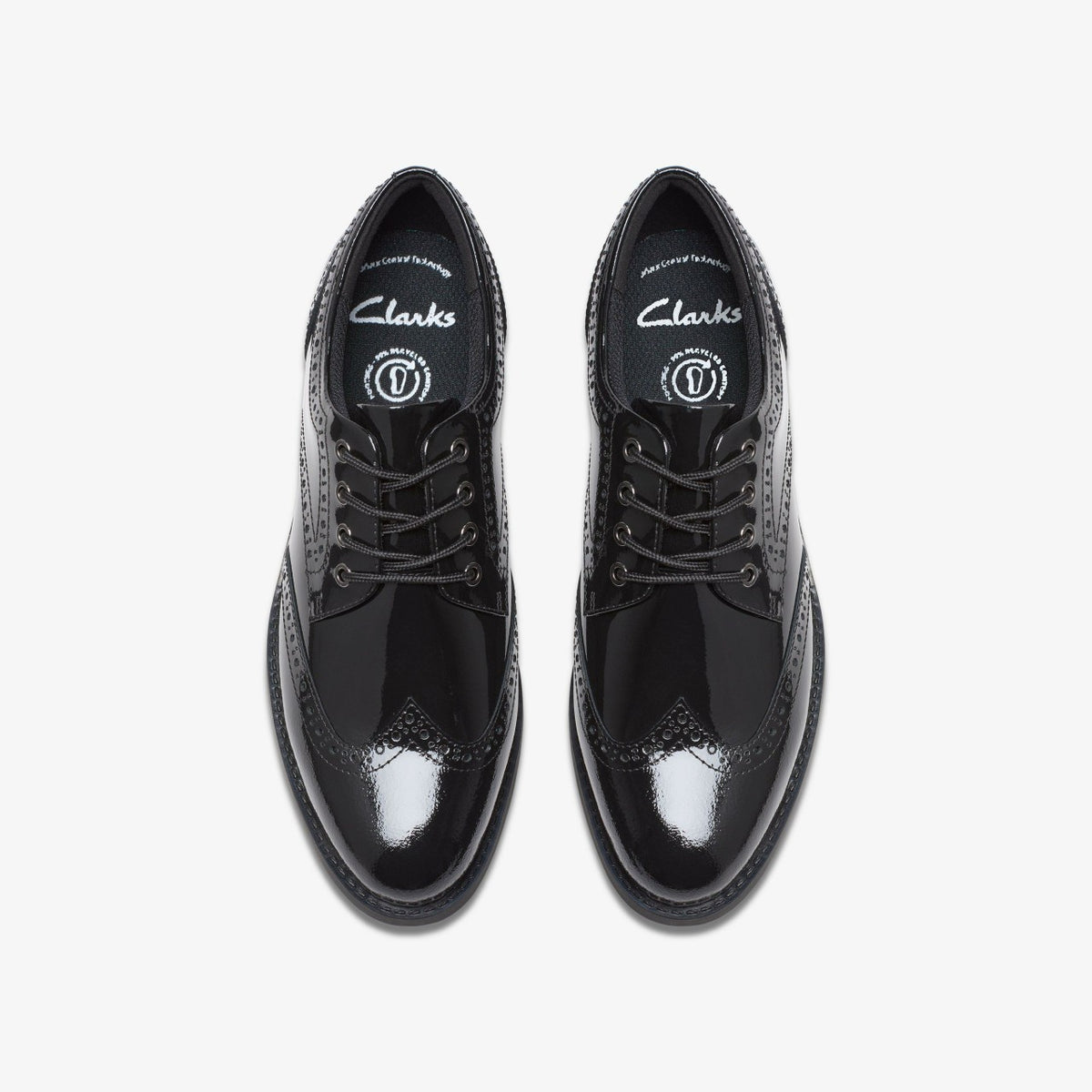 Clarks Tapa Pure Youth Black Patent
