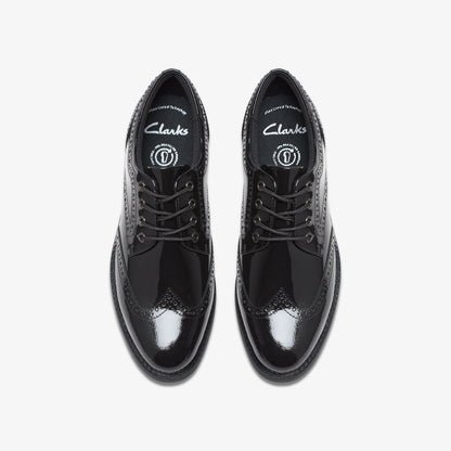 Clarks Tapa Pure Youth Black Patent