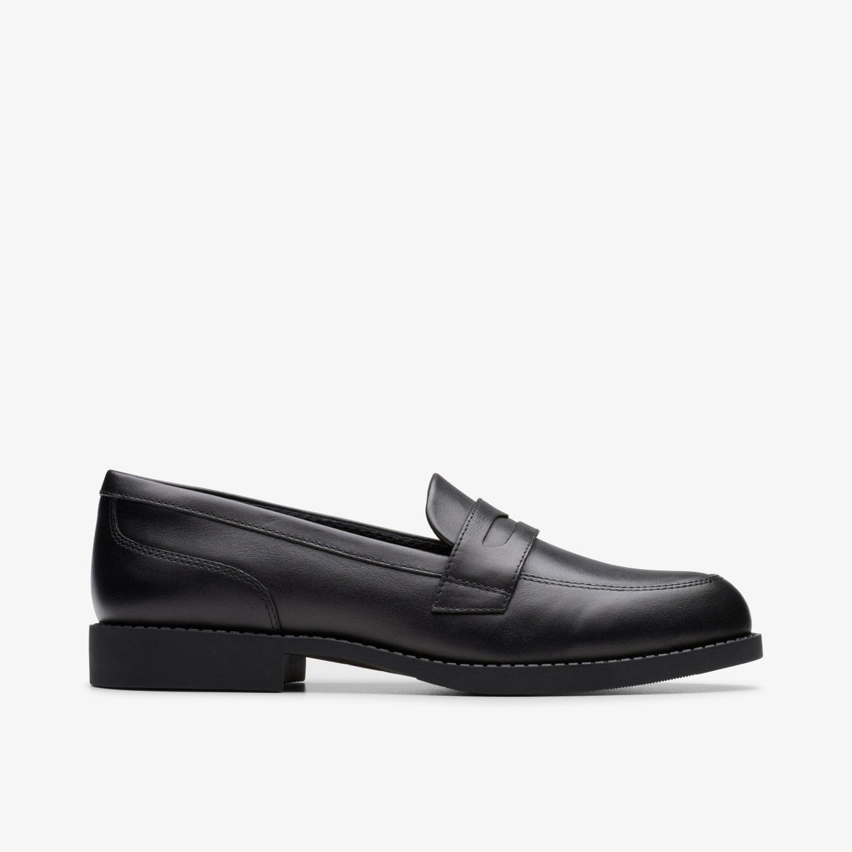 Clarks Tapa Edge Youth Black Leather