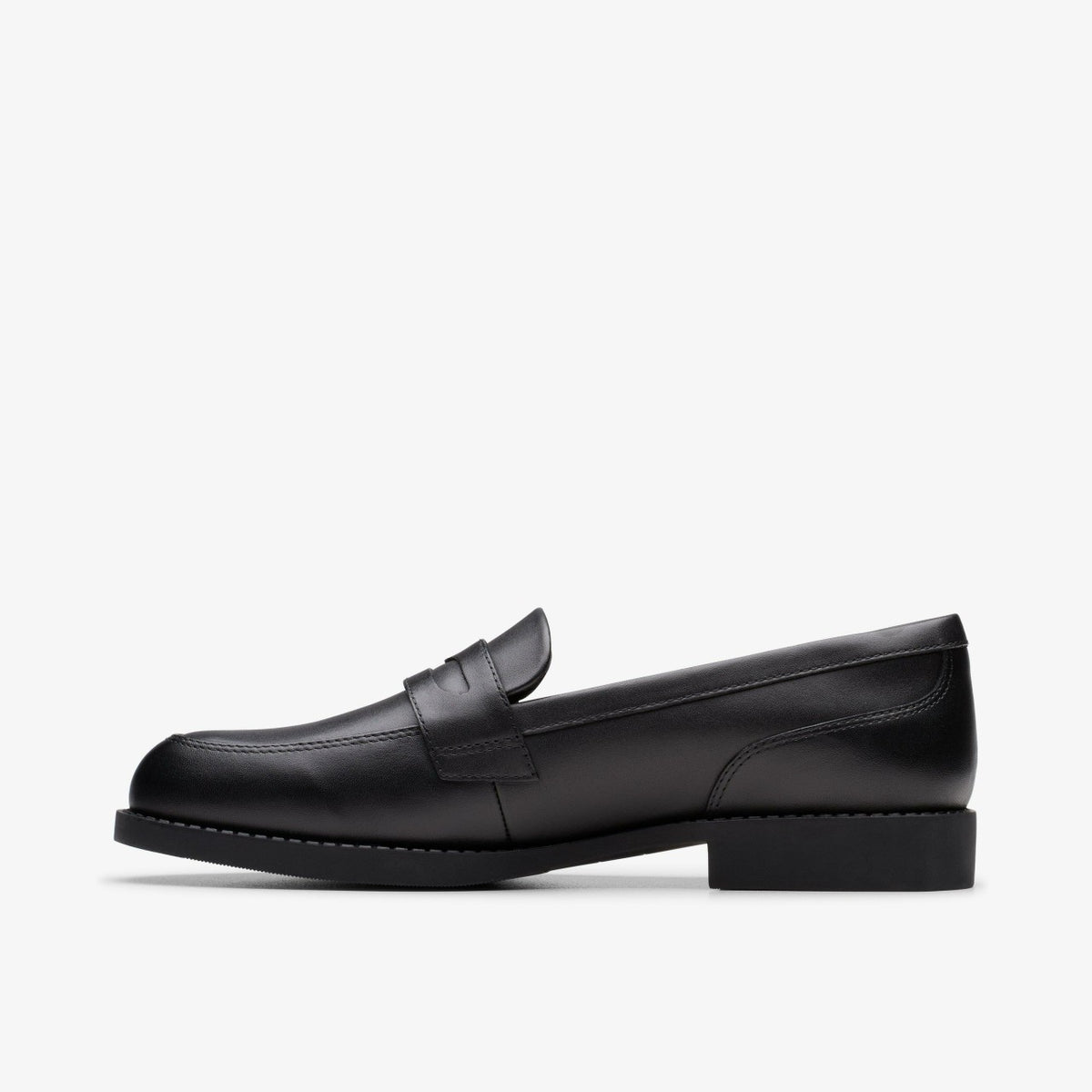 Clarks Tapa Edge Youth Black Leather