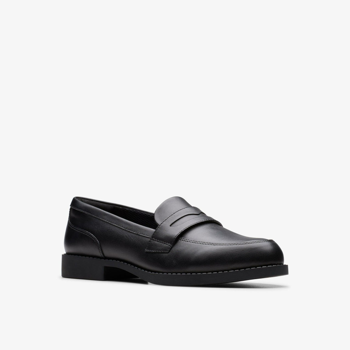 Clarks Tapa Edge Youth Black Leather