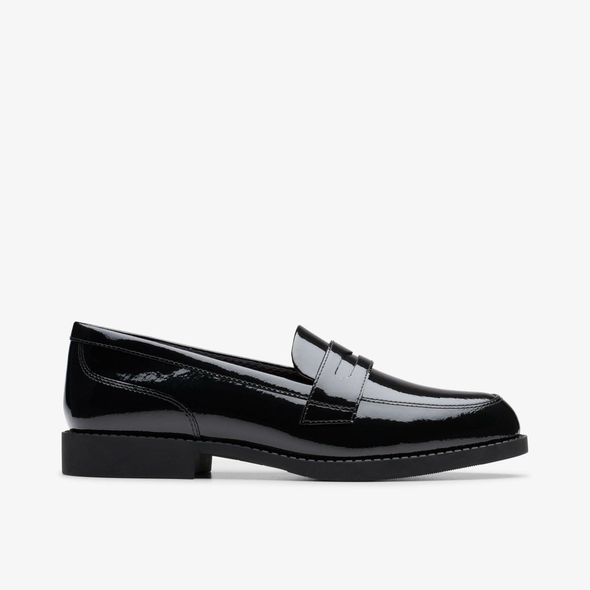 Clarks Tapa Edge Youth Black Patent