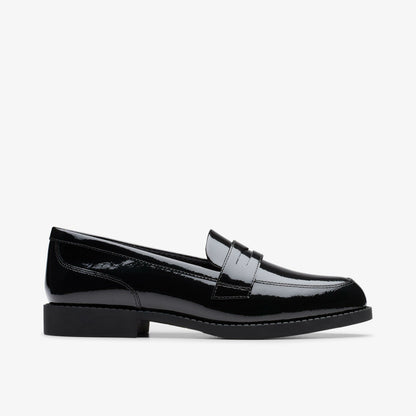 Clarks Tapa Edge Youth Black Patent