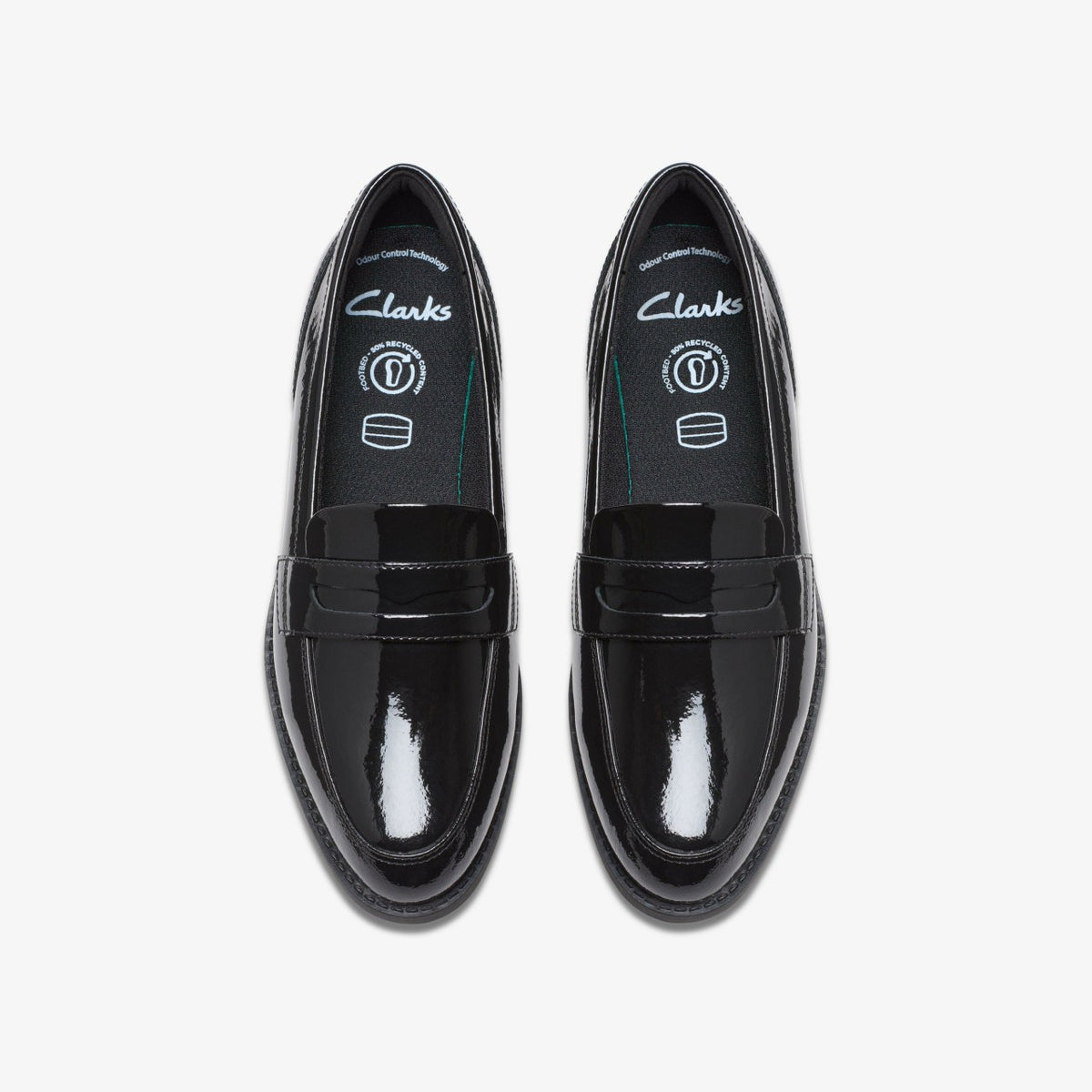 Clarks Tapa Edge Youth Black Patent