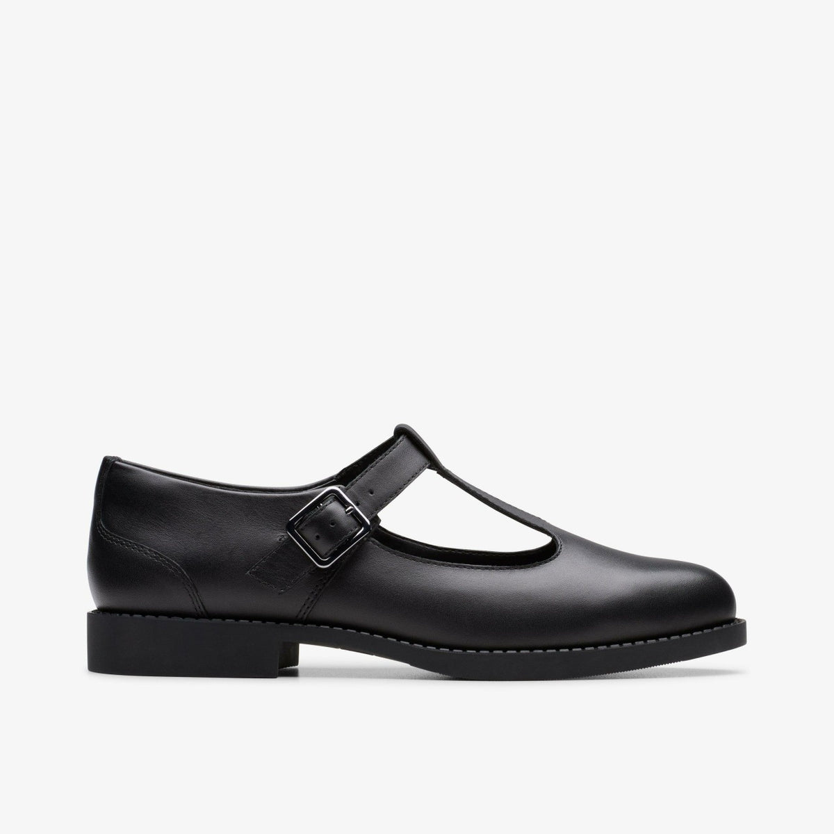 Clarks Tapa Hope Youth Black Leather