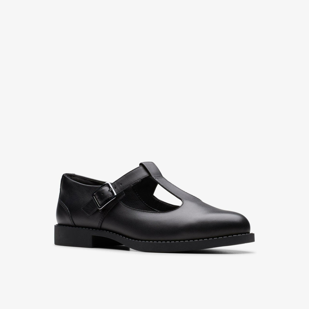 Clarks Tapa Hope Youth Black Leather