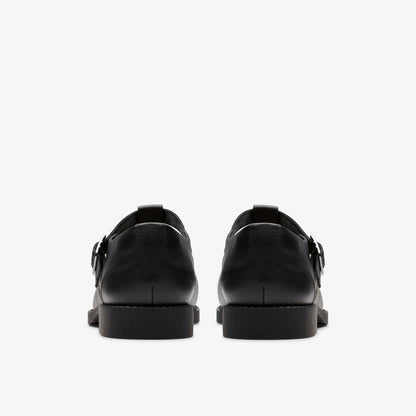 Clarks Tapa Hope Youth Black Leather