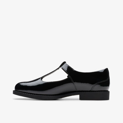 Clarks Tapa Hope Youth Black Patent