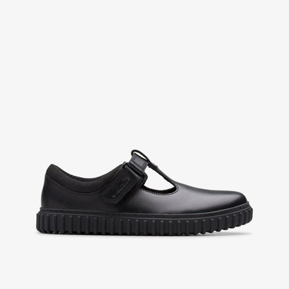 Clarks Cove Hope Kid Black Leather