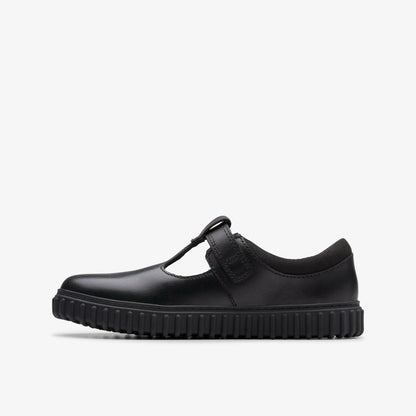 Clarks Cove Hope Kid Black Leather