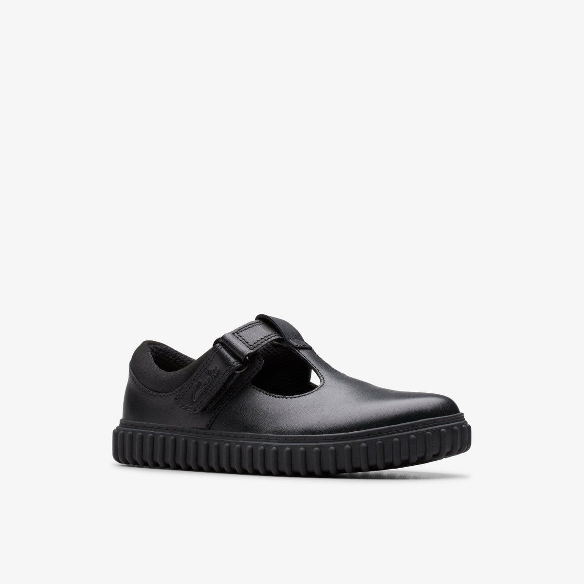 Clarks Cove Hope Kid Black Leather