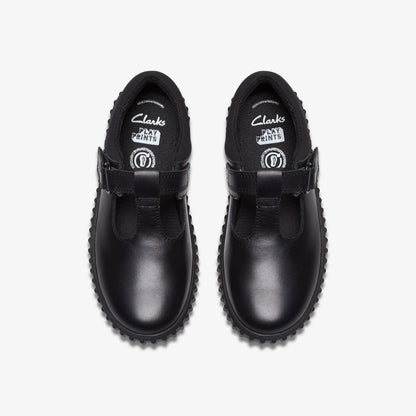 Clarks Cove Hope Kid Black Leather
