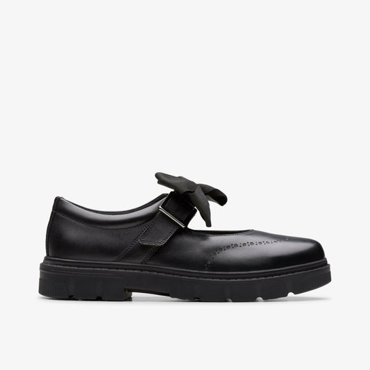 Clarks Lorcam Jane Youth Black Leather