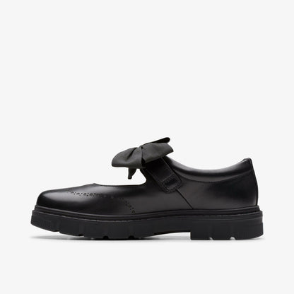 Clarks Lorcam Jane Youth Black Leather