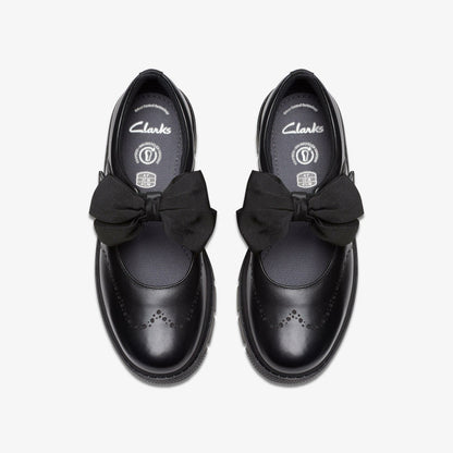 Clarks Lorcam Jane Youth Black Leather