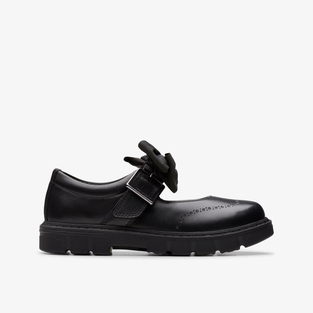 Clarks Lorcam Jane Kid Black Leather