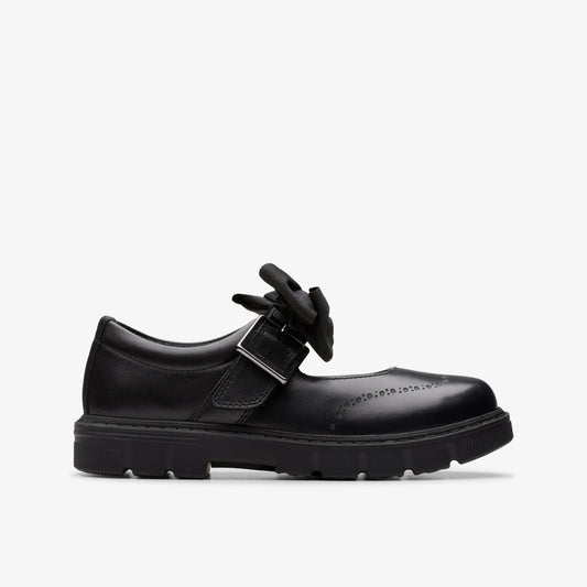 Clarks Lorcam Jane Kid Black Leather