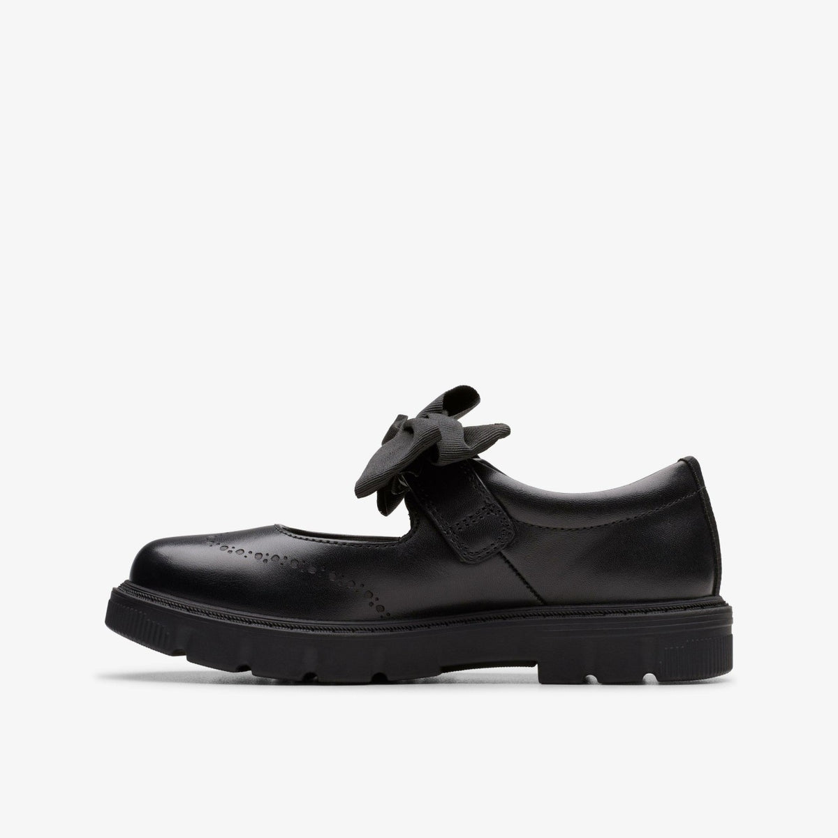 Clarks Lorcam Jane Kid Black Leather
