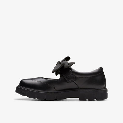 Clarks Lorcam Jane Kid Black Leather
