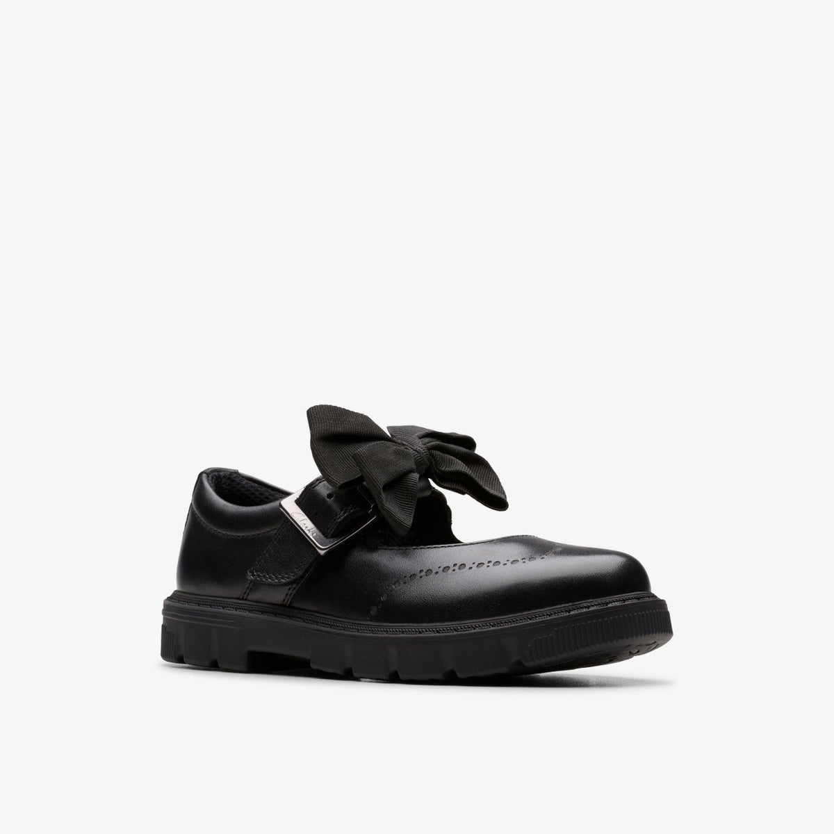 Clarks Lorcam Jane Kid Black Leather