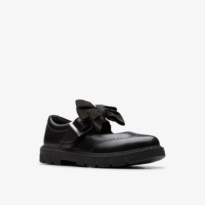 Clarks Lorcam Jane Kid Black Leather