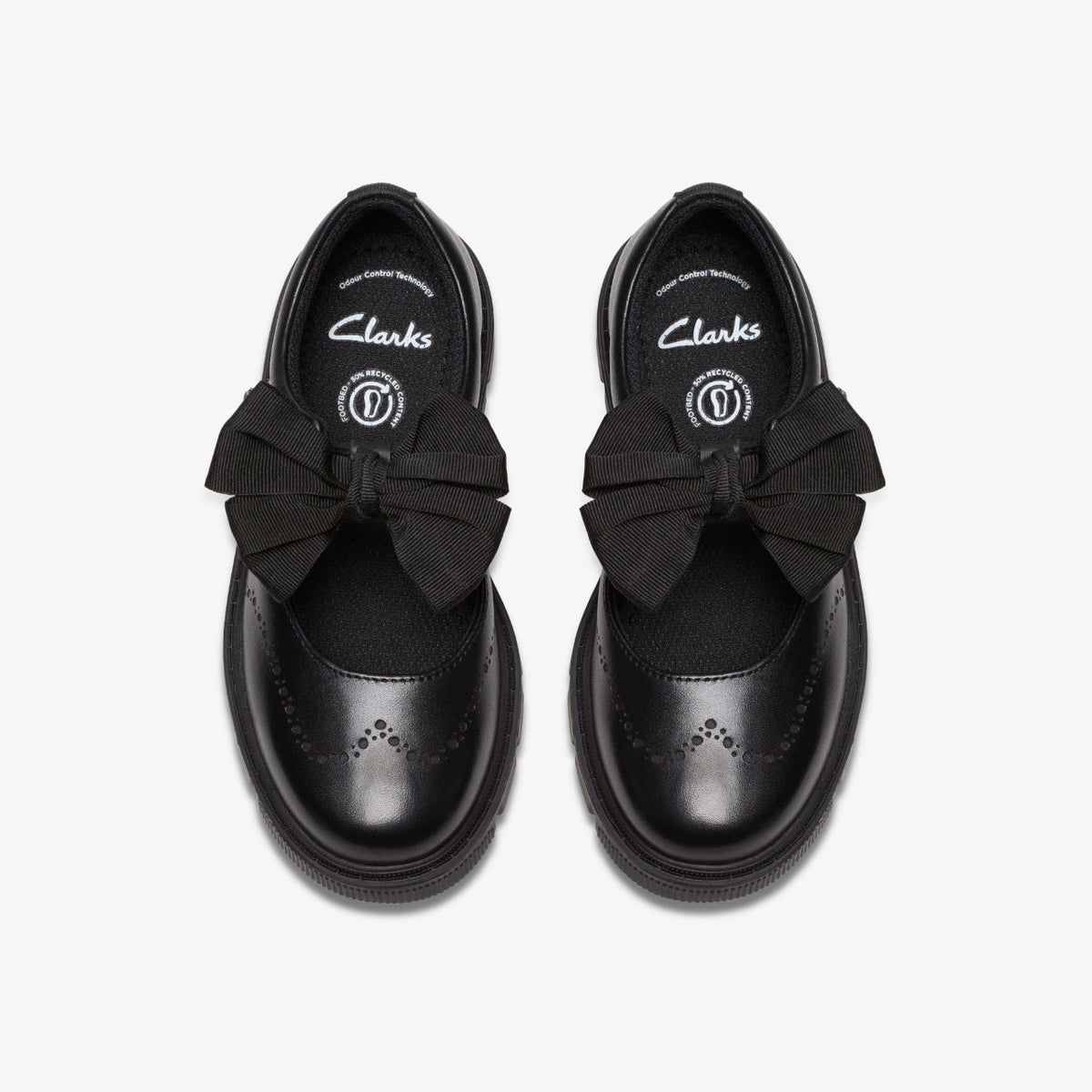 Clarks Lorcam Jane Kid Black Leather