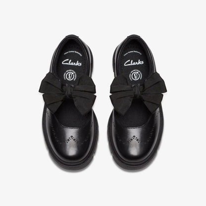 Clarks Lorcam Jane Kid Black Leather
