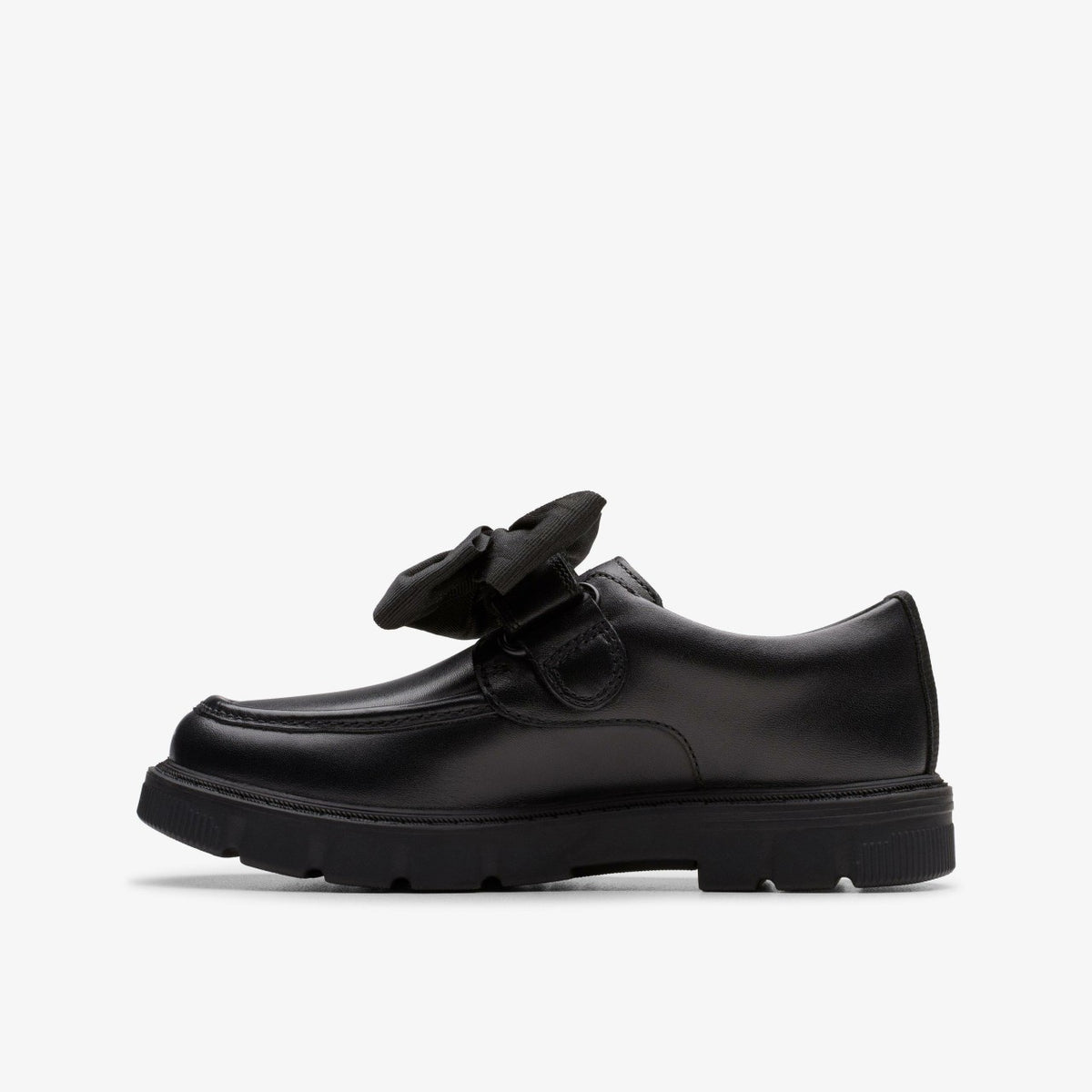 Clarks Lorcam Bow Kid Black Leather