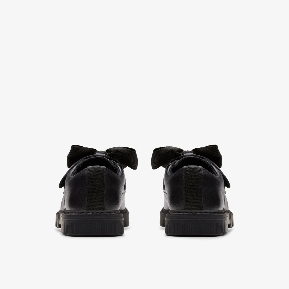 Clarks Lorcam Bow Kid Black Leather