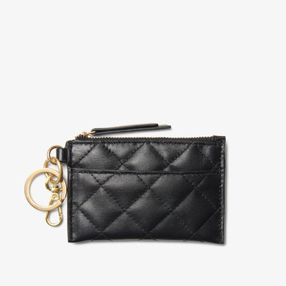 Clarks Quilted Card Black Leather