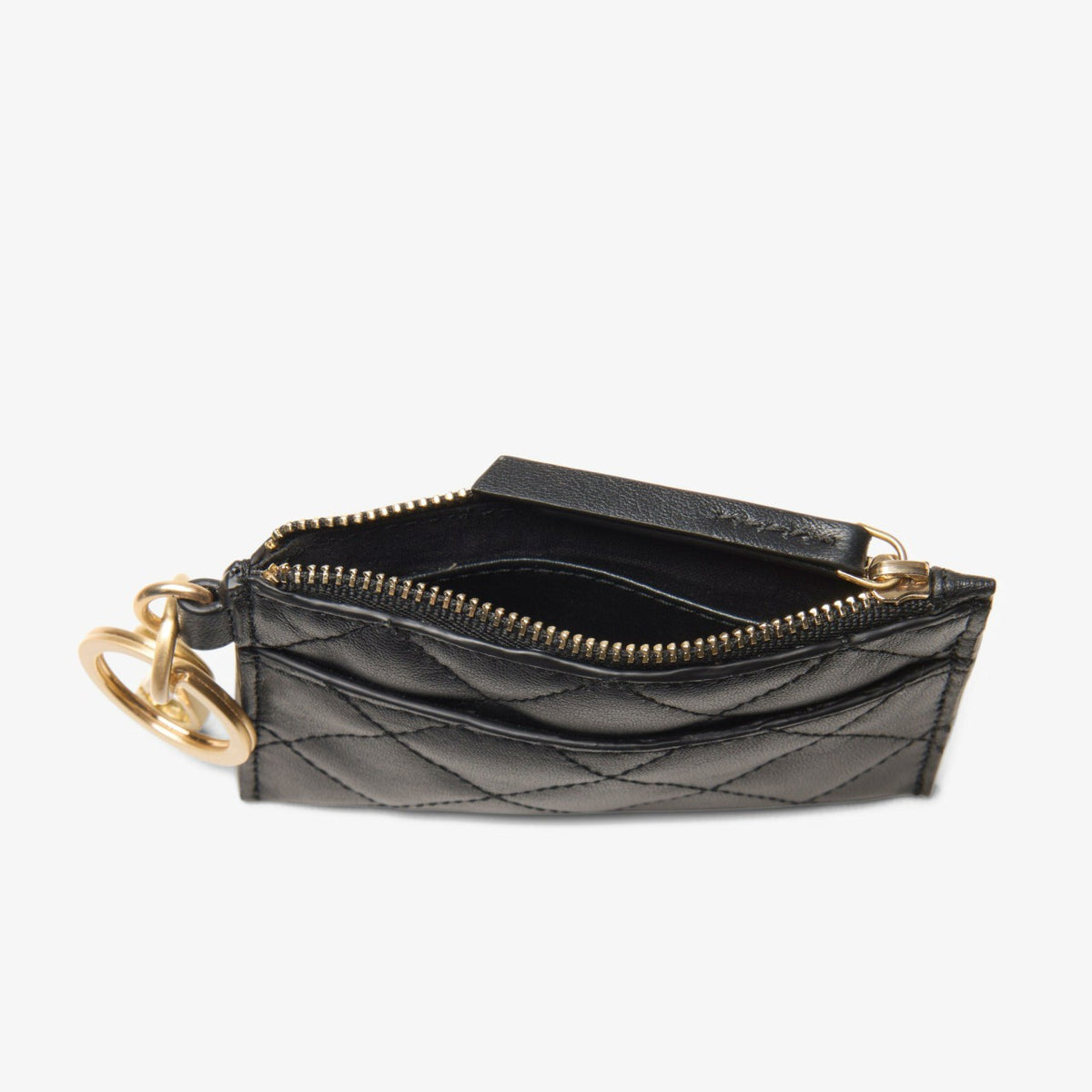 Clarks Quilted Card Black Leather