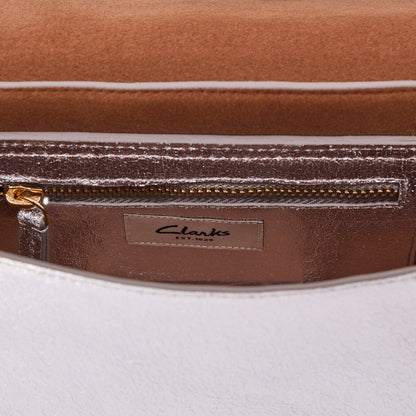 Clarks Baguette Dress Silver Leather