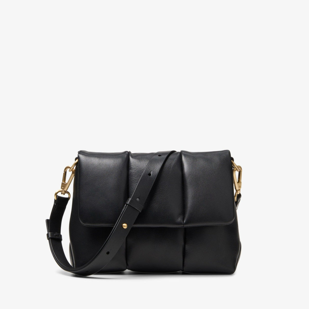 Clarks Puffy Crossbody Black Leather