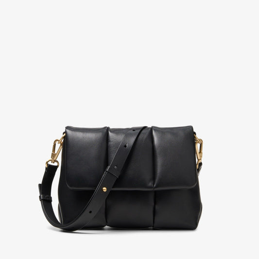 Clarks Puffy Crossbody Black Leather